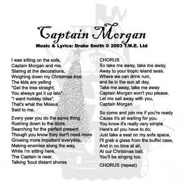 The Paid Wailers Christmas CD single Captain Morgan