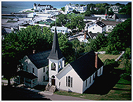 Church and village on Mackinac Island