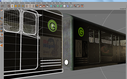 Subway car and train modelled and animated in 3D by Graham Collins 