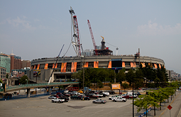 photography of BC Place retractable roof installation by Graham Collins
